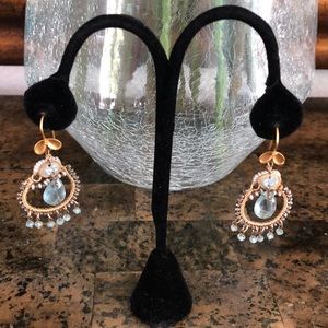 Aquamarine Gold Handmade Earrings